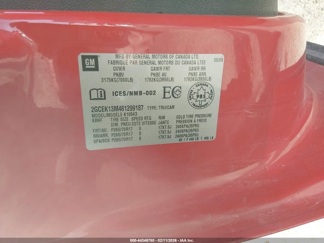 2008 CHEVROLET SILVERADO 1500 2GCEK13M481299187 Photo 8