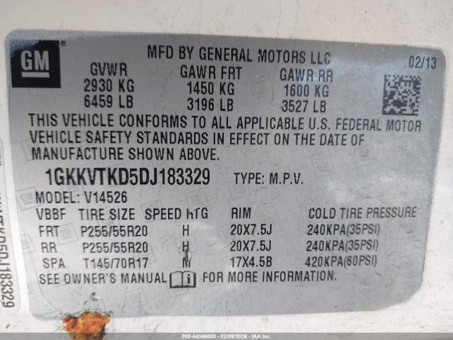 Продажа на аукционе авто 2013 Gmc Acadia Denali, vin: 1GKKVTKD5DJ183329, номер лота: 44346800
