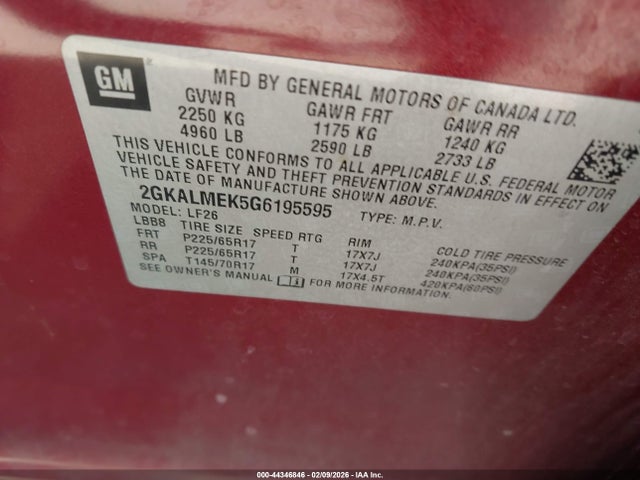 2GKALMEK5G6195595 GMC Terrain Sle-1