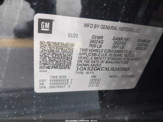 1GKS2GKCXLR243063 GMC Yukon Xl 4wd Slt