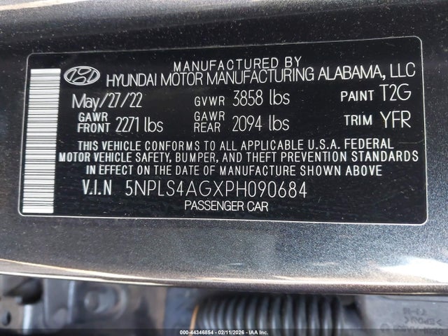 5NPLS4AGXPH090684 Hyundai ELANTRA SEL