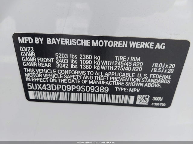 2023 BMW X3 5UX43DP09P9S09389 Photo 8