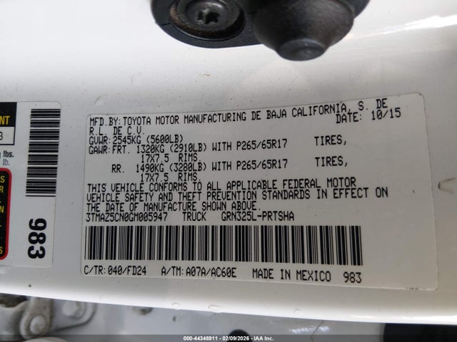 3TMAZ5CN0GM005947 Toyota Tacoma Trd Sport