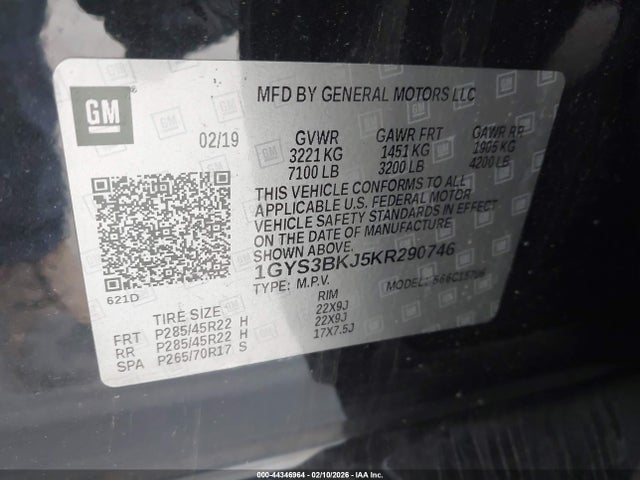 2019 CADILLAC ESCALADE 1GYS3BKJ5KR290746 Photo 8