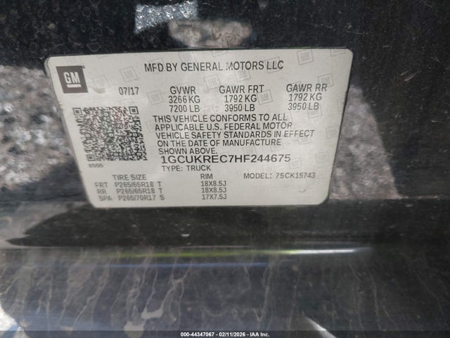 Chevrolet Silverado 1500 2lt 2017 1GCUKREC7HF244675 Image 9