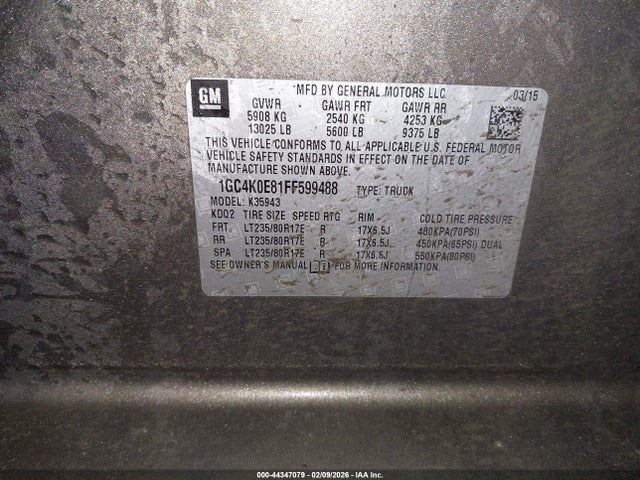 1GC4K0E81FF599488 Chevrolet Silverado 3500hd Ltz