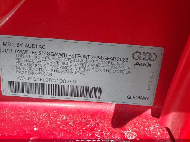 2011 AUDI S4 WAUKGAFL6BA108290 Photo 8