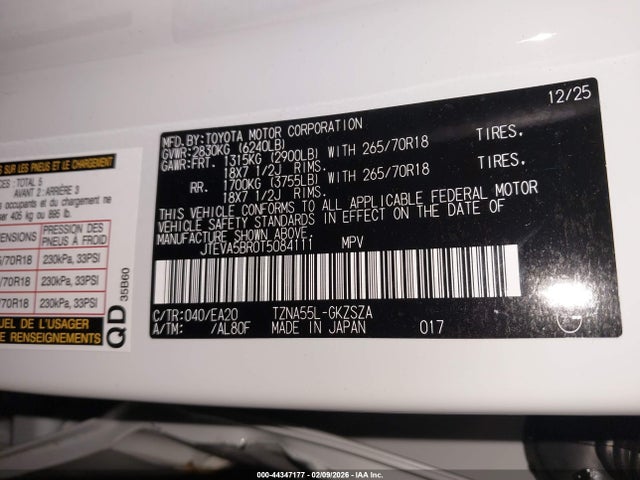 JTEVA5BR0T5084111 Toyota 4runner Trd Off Road Premium