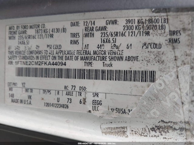 1FTNE2CM2FKA44094 Ford Transit-150