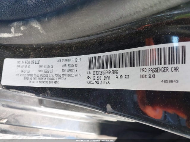 Aukcja sprzedaży 2015 Chrysler 200 S, vin: 1C3CCCBG7FN642876, numer aukcji: 44347282
