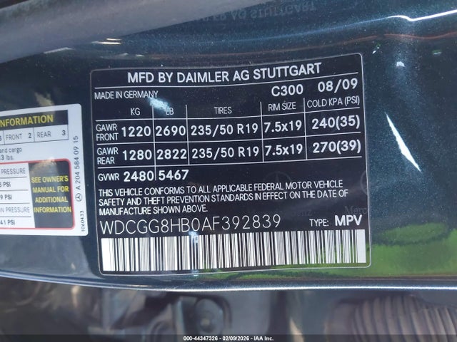 2010 Mercedes-benz Glk 350 4matic მანქანა იყიდება აუქციონზე, vin: WDCGG8HB0AF392839, აუქციონის ნომერი: 44347326