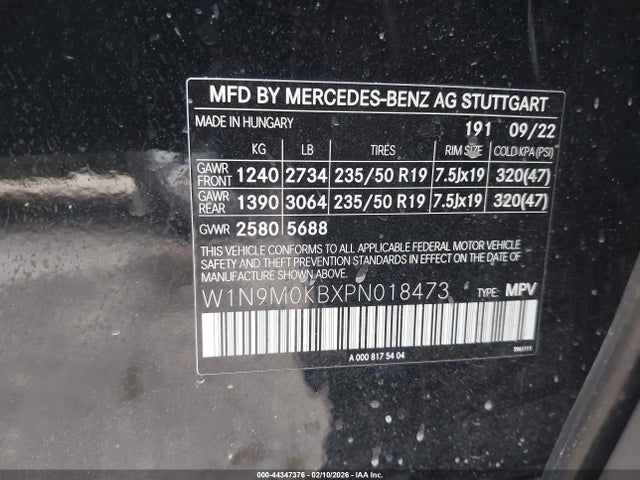 Продажа на аукционе авто 2023 Mercedes-benz Eqb 300 Suv 4matic, vin: W1N9M0KBXPN018473, номер лота: 44347376