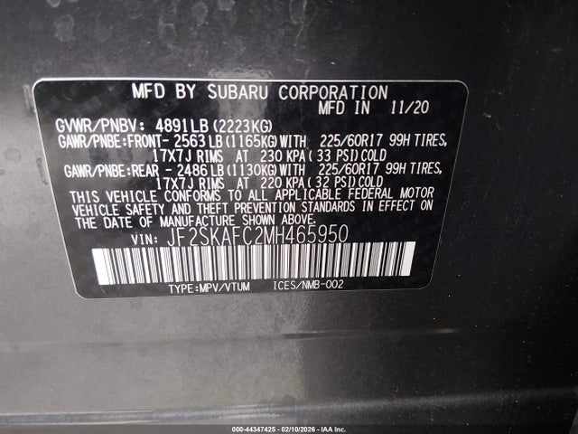 2021 SUBARU FORESTER JF2SKAFC2MH465950 Photo 8