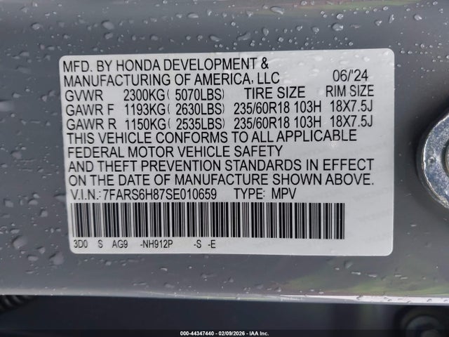 7FARS6H87SE010659 Honda Cr-v Hybrid Sport-l