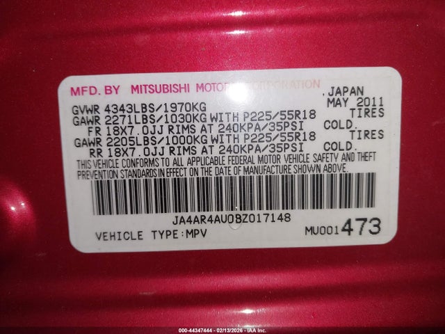 2011 MITSUBISHI OUTLANDER SPORT JA4AR4AU0BZ017148 Photo 8