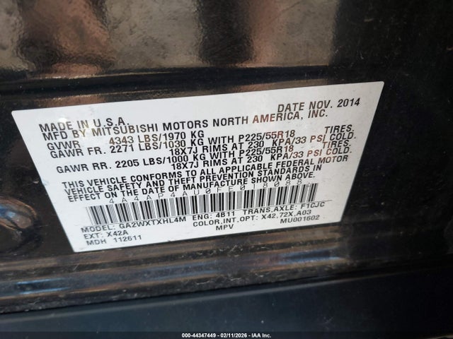 2015 MITSUBISHI OUTLANDER SPORT 4A4AP4AU0FE018088 Photo 8