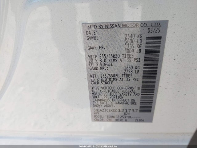 5N1AZ3CSXSC121737 Nissan MURANO SL