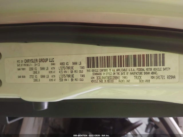44347534 :رقم المزاد ، 3C6LR4AT8EG128841 vin ، 2014 Ram 2500 Tradesman مزاد بيع