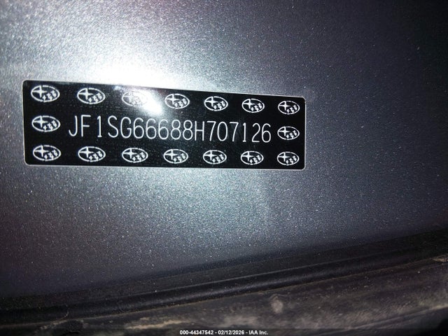 Продаж на аукціоні авто 2008 Subaru Forester Sports 2.5x, vin: JF1SG66688H707126, номер лоту: 44347542