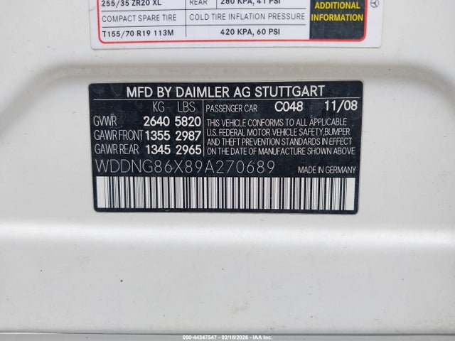 2009 MERCEDES-BENZ S 550 WDDNG86X89A270689 Photo 8