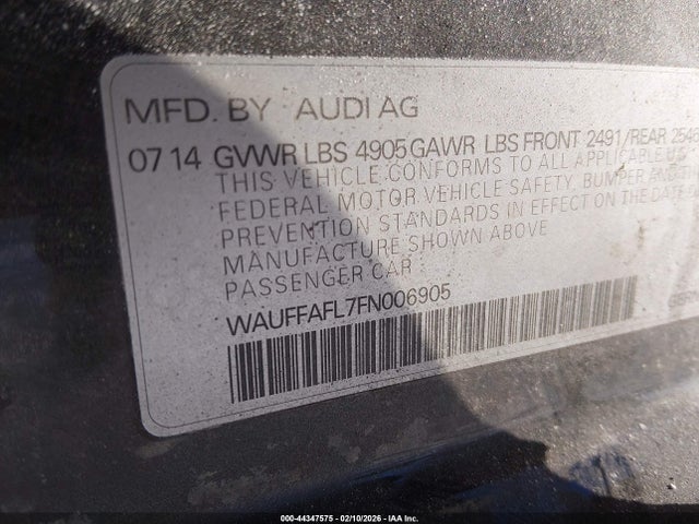 Продаж на аукціоні авто 2015 Audi A4 2.0t Premium, vin: WAUFFAFL7FN006905, номер лоту: 44347575