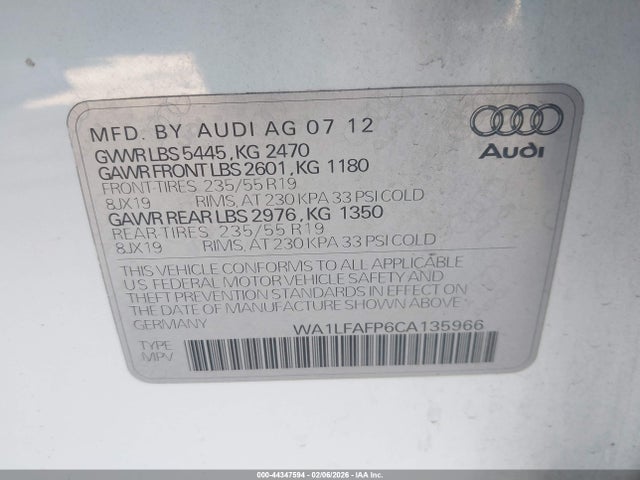 2012 AUDI Q5 WA1LFAFP6CA135966 Photo 8