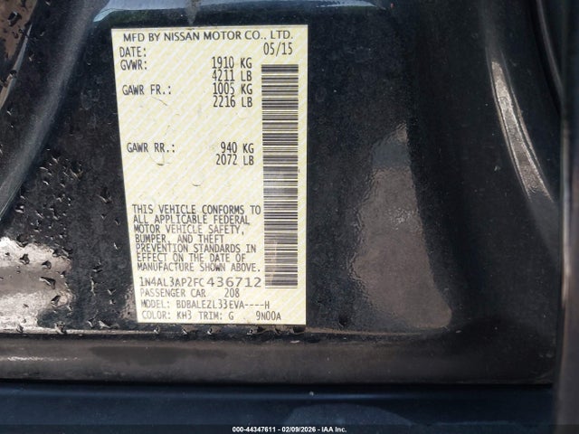 1N4AL3AP2FC436712 Nissan Altima 2.5 S