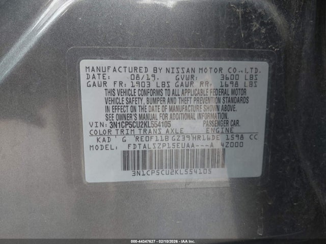 2019 NISSAN KICKS 3N1CP5CU2KL554105 Photo 8