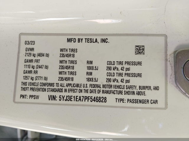 2023 TESLA MODEL 3 5YJ3E1EA7PF546828 Photo 8