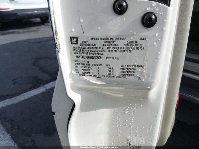 2003 CADILLAC ESCALADE 1GYEC63T63R300609 Photo 8