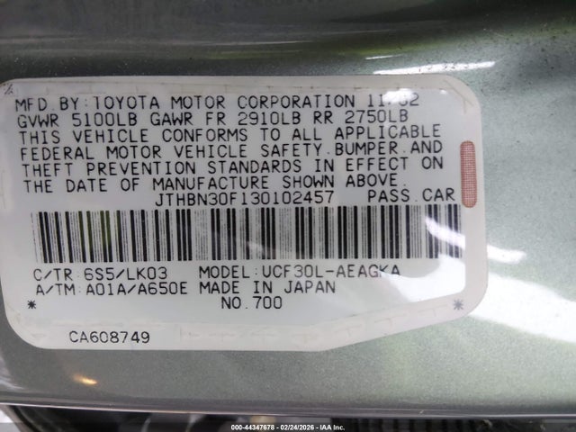 2003 LEXUS LS 430 JTHBN30F130102457 Photo 8