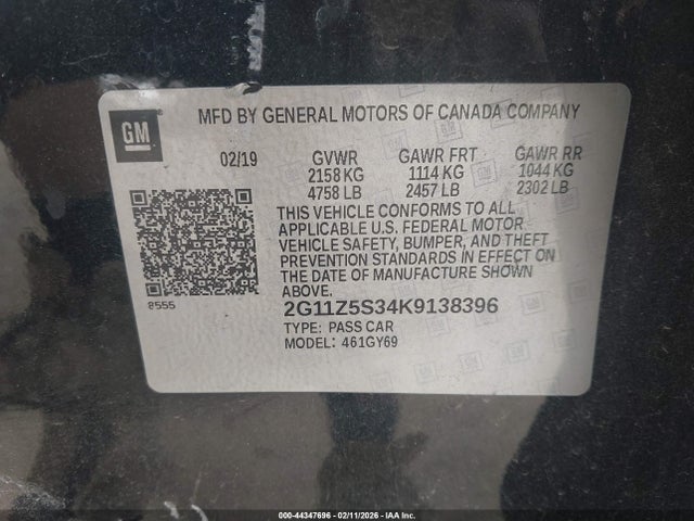 2G11Z5S34K9138396 Chevrolet IMPALA LT