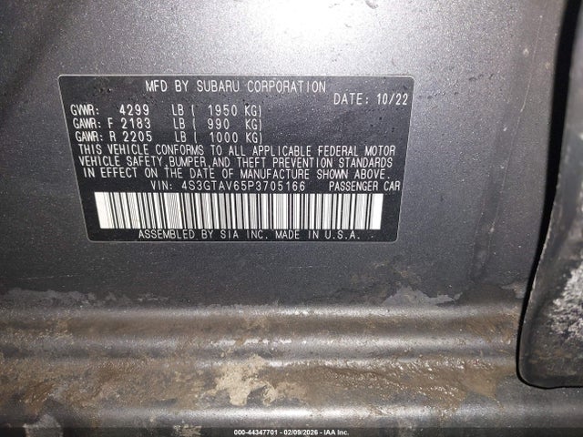 Продаж на аукціоні авто 2023 Subaru Impreza Premium 5-door, vin: 4S3GTAV65P3705166, номер лоту: 44347701