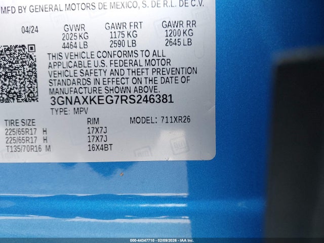 3GNAXKEG7RS246381 Chevrolet Equinox Fwd Lt