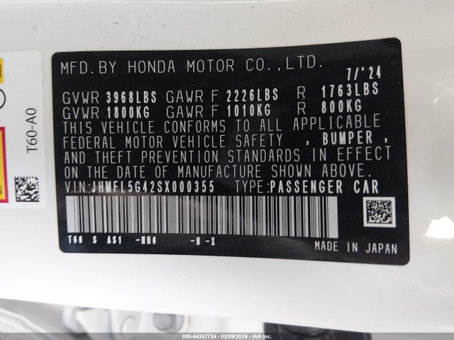 JHMFL5G42SX000355 Honda CIVIC TYPE R