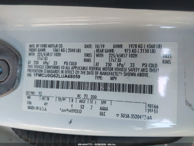 2020 FORD ESCAPE 1FMCU0G62LUA68059 Photo 8