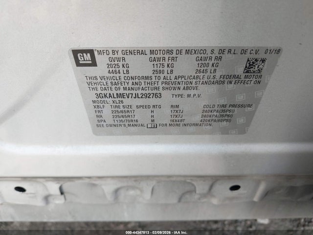 3GKALMEV7JL292763 GMC Terrain Sle