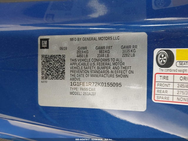 1G1FE1R72K0155095 Chevrolet Camaro 1ss