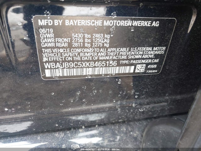 Aukcja sprzedaży 2019 Bmw M550i Xdrive, vin: WBAJB9C5XKB465156, numer aukcji: 44347837