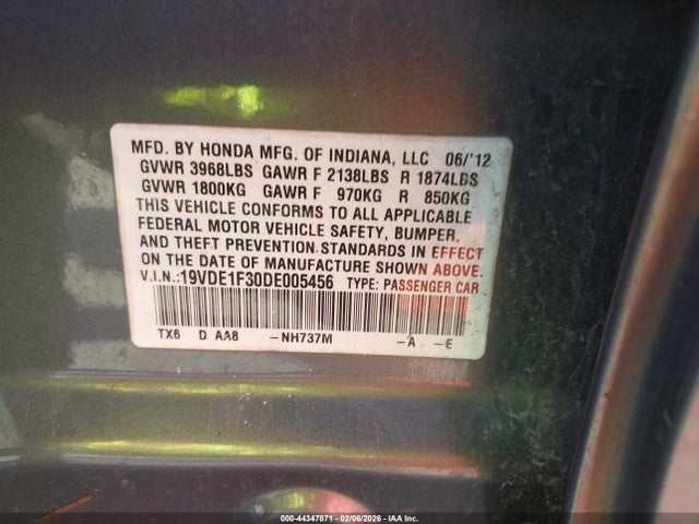 2013 ACURA ILX 19VDE1F30DE005456 Photo 8