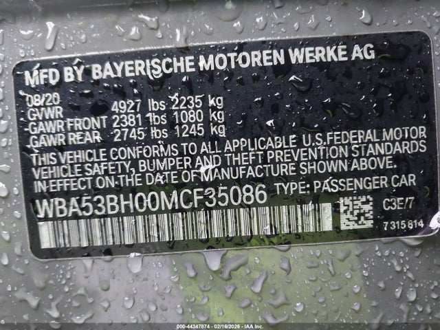 WBA53BH00MCF35086 BMW 530I