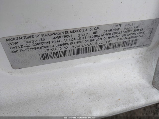 44347893 :رقم المزاد ، 3VWPL7AJ6BM712161 vin ، 2011 Volkswagen Jetta Sportwagen 2.0l Tdi مزاد بيع
