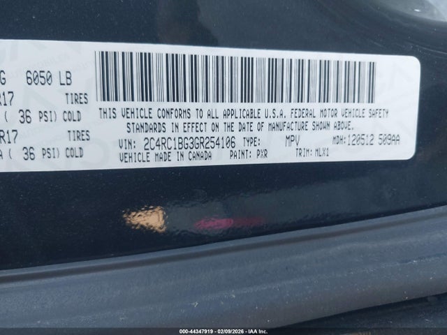 2C4RC1BG3GR254106 Chrysler Town &amp; Country Touring