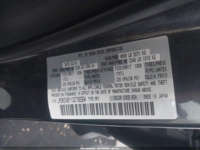 JM3KE4BY1G0786994 Mazda CX-5 SPORT