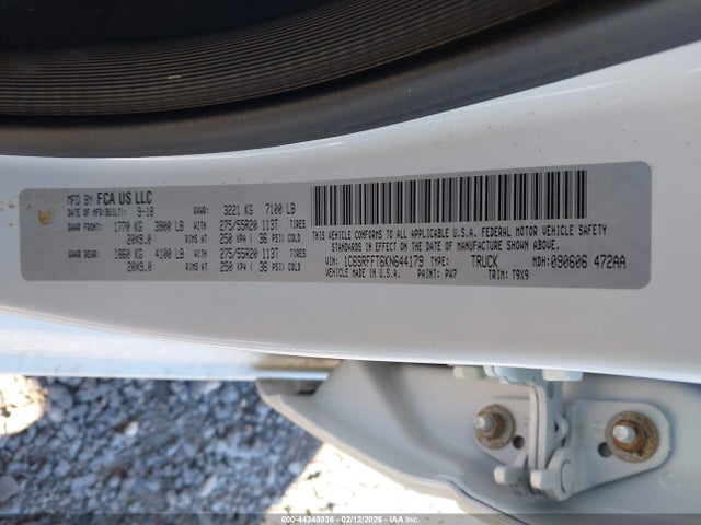 Продаж на аукціоні авто 2019 Ram 1500 Big Horn/lone Star  4x4 5'7 Box, vin: 1C6SRFFT6KN644179, номер лоту: 44348036