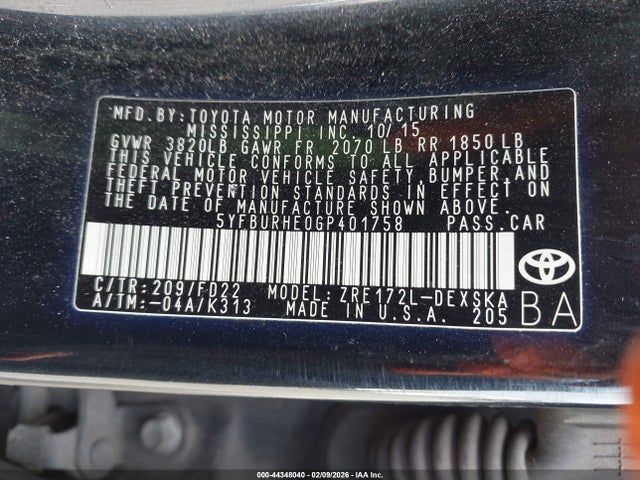 Toyota Corolla S Plus 2016 5YFBURHE0GP401758 Image 9