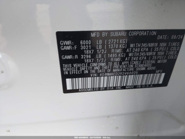 Subaru Ascent Premium 7-passenger 2024 4S4WMAED2R3460025 Image 9