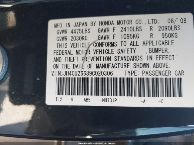 2009 ACURA TSX JH4CU26689C020306 Photo 8