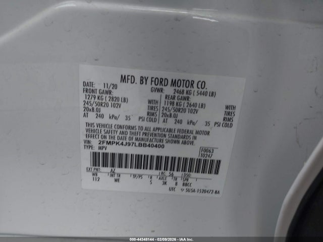 2020 FORD EDGE 2FMPK4J97LBB40400 Photo 8