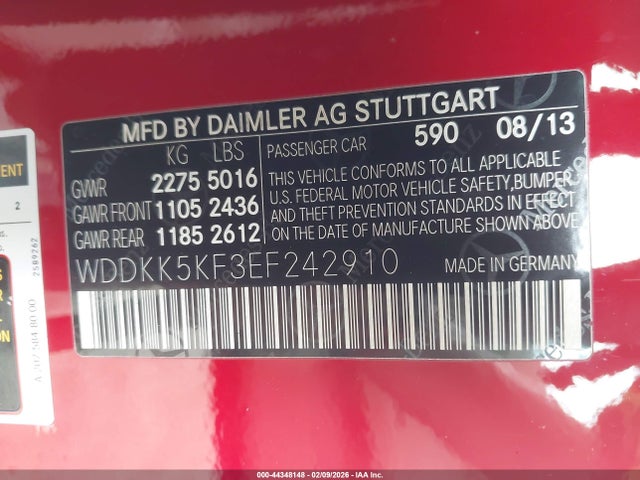 Aukcja sprzedaży 2014 Mercedes-benz E 350, vin: WDDKK5KF3EF242910, numer aukcji: 44348148